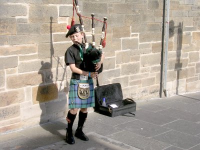 A Bagpipe Piping Kid.